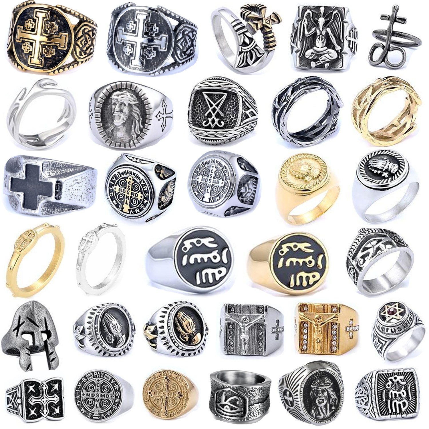Gold Cross Religious Ring